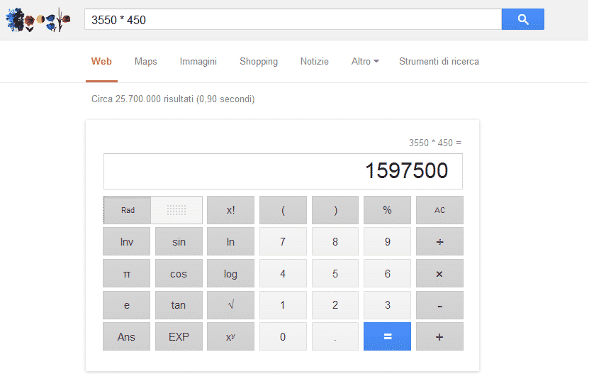 Google calcolatrice