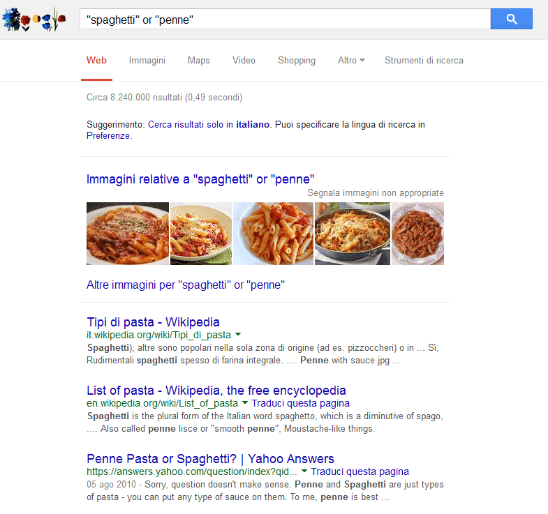spaghetti o penne